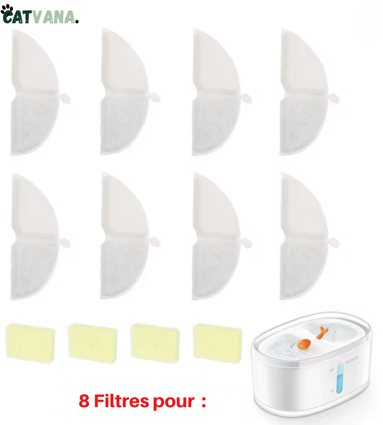 Filtre Pour Fontaine à Eau HydraPro, 8 pièces