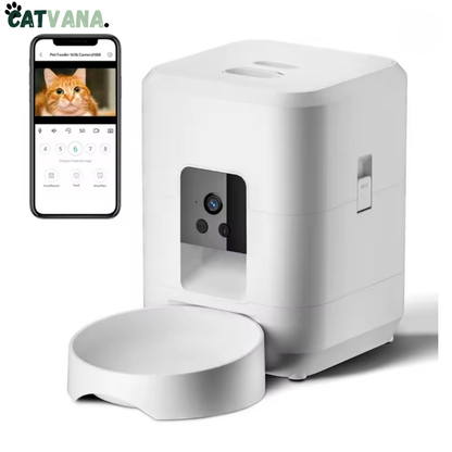 FeedFlow Sync - Distributeur de Croquettes, Caméra Intégrée, Pour Chat