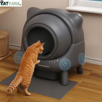 SMART LITTER - Litière Automatique Pour Chat, Noir, Connecté,