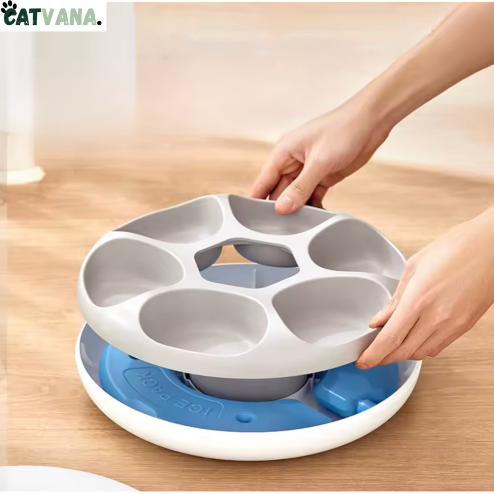 FeedFlow Stream - Distributeur de Nourriture Réfrigérer, 6 Portions, Pour Chat