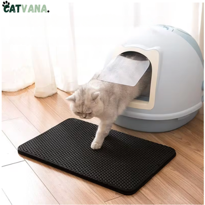 CleanStep, Tapis De Litière Double Couche, 30x30cm, Noir