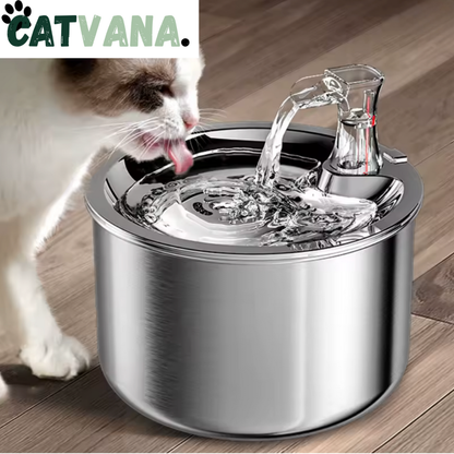 HydraLite 2L - Fontaine à Eau, Pour Chat, Inox