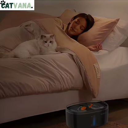 HydraPro Noir 2,5 L - Fontaine à Eau Pour Chat, Double Cuves