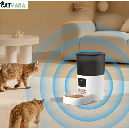 FeedFlow Ultra - Distributeur de Croquettes Pour Chat, Connecté, Caméra HD