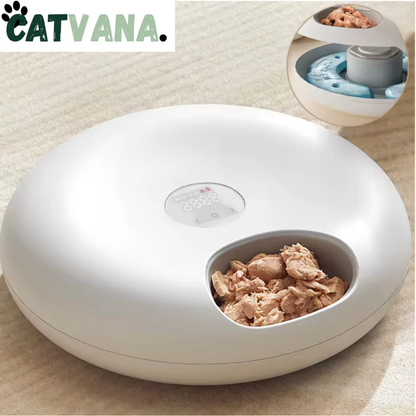 FeedFlow Stream - Distributeur de Nourriture Réfrigérer, 6 Portions, Pour Chat