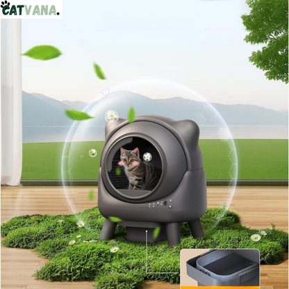 SMART LITTER - Litière Automatique Pour Chat, Noir, Connecté,
