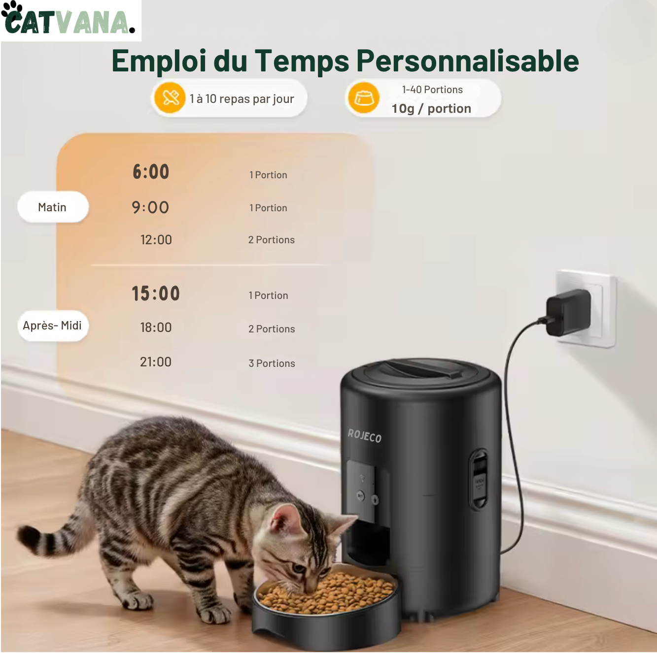 FeedFlow Air - Distributeur de Croquettes Connecté,