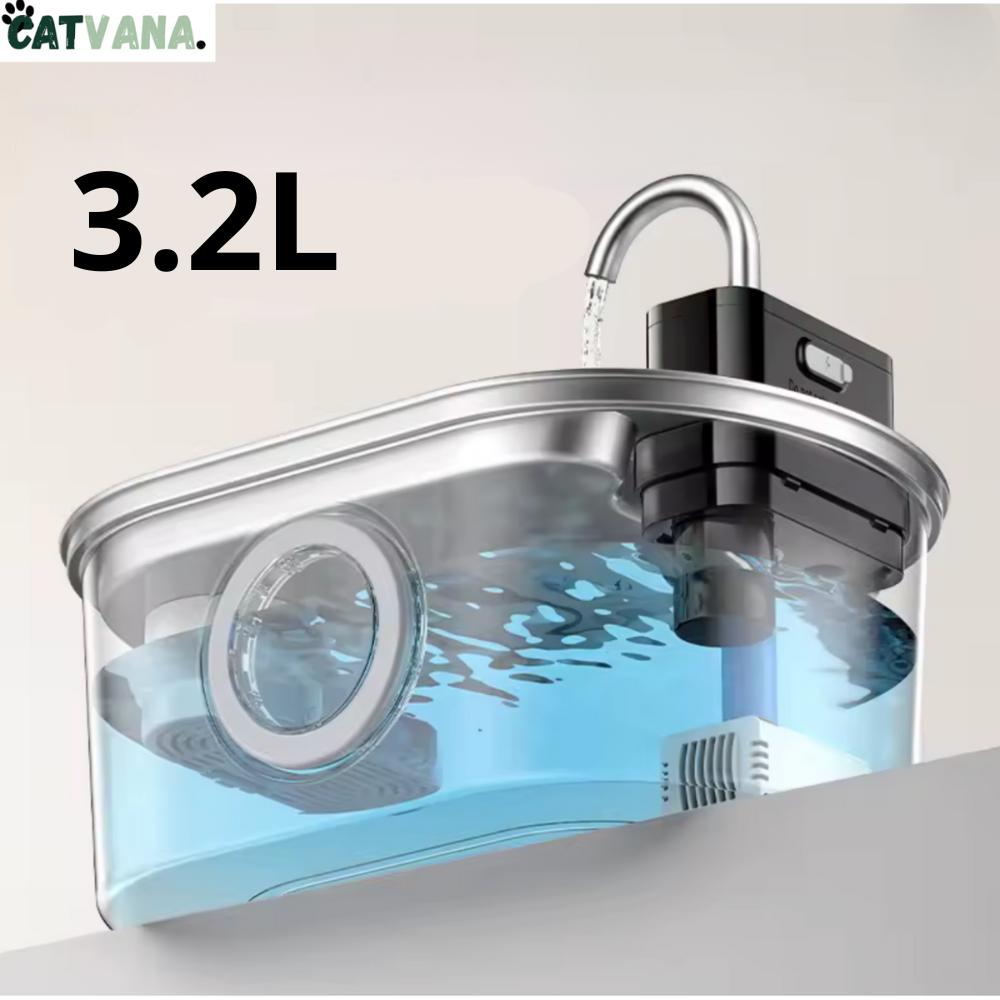 Fontaine à Eau HydraOne Pour Chat 3,2L Inox