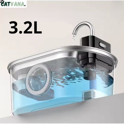 Fontaine à Eau HydraOne Pour Chat 3,2L Inox