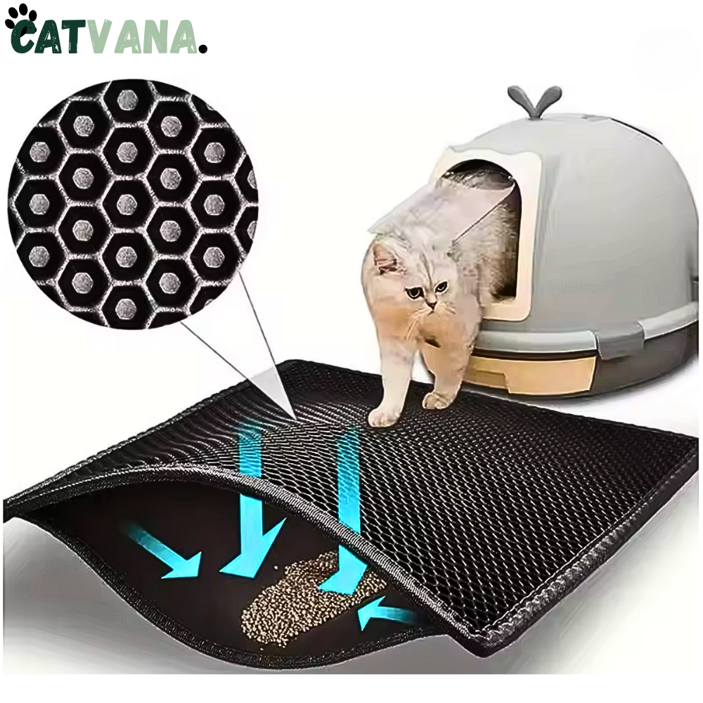 CleanStep, Tapis De Litière Double Couche, 30x30cm, Noir