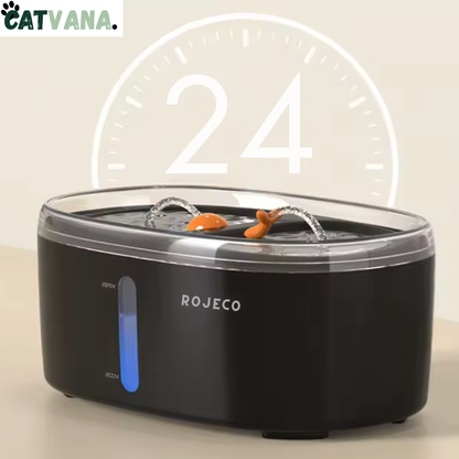 HydraPro Noir 2,5 L - Fontaine à Eau Pour Chat, Double Cuves