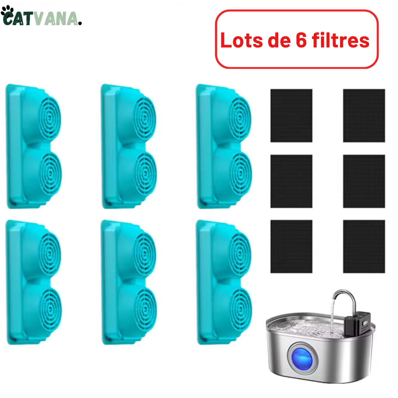 Filtre Fontaine à Eau HydraOne 3,2 L Inox 6 Pièces