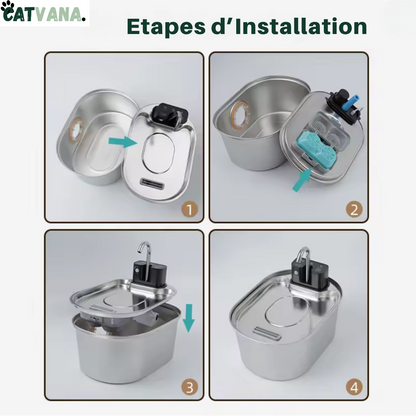 Filtre Fontaine à Eau HydraOne 3,2 L Inox 6 Pièces