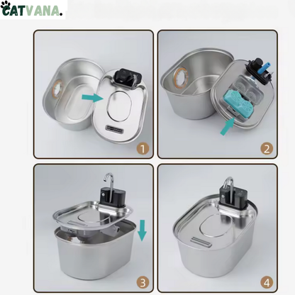 Filtre Fontaine à Eau HydraOne 3,2 L Inox 3 Pièces