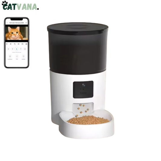 FeedFlow Ultra - Distributeur de Croquettes Pour Chat, Connecté, Caméra HD
