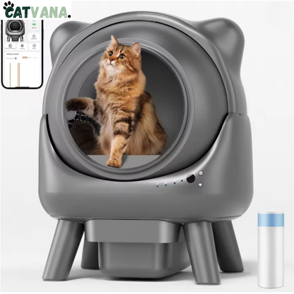 SMART LITTER - Litière Automatique Pour Chat, Noir, Connecté,